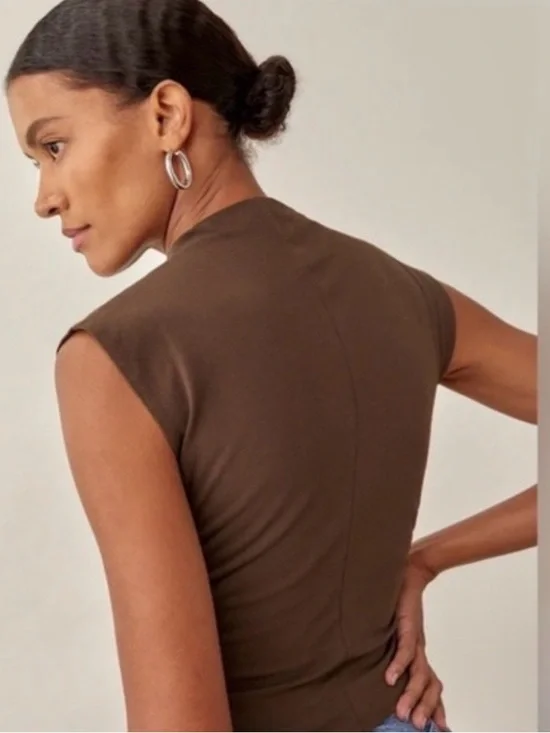 REFORMATION brown organic cotton knit two piece set, women’s size S - Picture 2 of 15